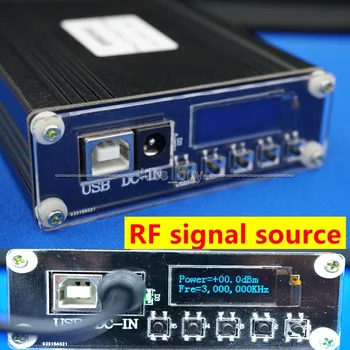 OLED display Digital ADF4350 137.5 MHZ-4.4 GHZ gerador de Sinal de freqüência do sinal de RF de origem com usb dc 9v 12v