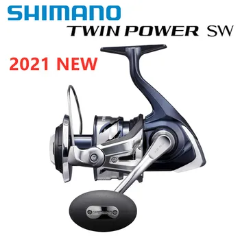 Original 2021 Shimano Twin Power Twinpower SW 4000 5000 6000 8000 10000 14000 Coqueteleira de água Salgada Pesca de Spinning Reel
