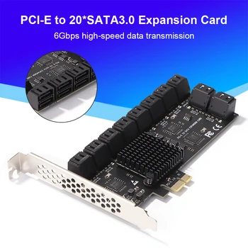 PCI Express Adaptador 20/16/12/6 Porta PCI-Express X1 SATA para Expansão de Cartão de 6Gbps de Alta Velocidade Adicionar No Cartão C/ PCI-E X4, X16 X8