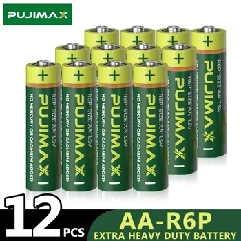PUJIMAX Extra Pesados Bateria 12Pcs de Carbono Bateria de 1,5 V R6P Bateria Seca De Gordura Escala de Brinquedo Inteligente de Bloqueio de Porta Seguro e Confiável