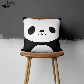 Panda bonito Capa de Almofada Animais dos desenhos animados de Curta de veludo Fronha Para a Sala de Carro Sofá Cadeira Decorativa capas de Almofadas 45*45cm