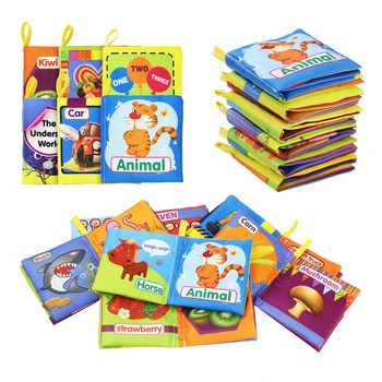 Pano macio Livros Barulho com o Som Livros Infantis Livros do Bebê Tranquilo Livros Educacionais do Carrinho de criança de Chocalho Brinquedos para Bebê Recém-nascido 0-12 meses