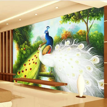 Personalizado em Qualquer Tamanho de Foto 3D papel de Parede Pavão de Fundo, Decoração, Pintura de Parede Moderno Sofá da Sala Quarto Mural de Papel de Parede