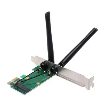 Placa de rede sem fio wi-Fi Mini PCI-Express E PCI-E Adapter 2 Antena Externa PC