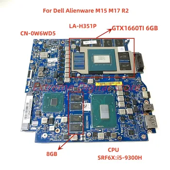 Placa-mãe LA-H351P é adequado para laptop DELL M17 R2 SRF6X/i5-9300H:CPU, GPU:GTX1660TI 6GB 8GB teste de 100% antes do envio OK