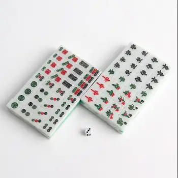 Portátil Chinês Mini Mahjong Conjunto com a Caixa de Armazenamento de Entretenimento Tradicional Atividade de Jogo de Jogo de Mesa de Azulejos Jogo para a Casa de Viagens