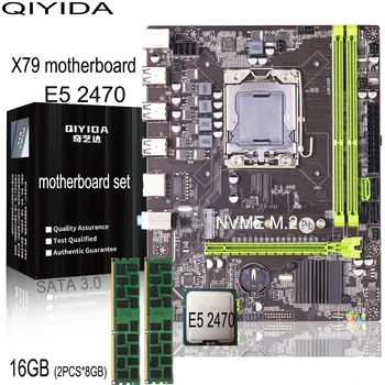 Qiyida placa-mãe X79 conjunto com o Xeon da intel LGA 1356 E5 2470 cpu 2pcsx8GB=16GB DDR3 1600 mhz, memória