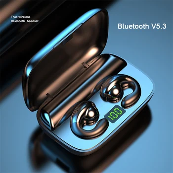 S19 Osso Condução de Fones de ouvido sem Fio Bluetooth 5.3 Fones de ouvido de Redução de Ruído TWS Fones de ouvido Impermeável Esportes Fone de ouvido