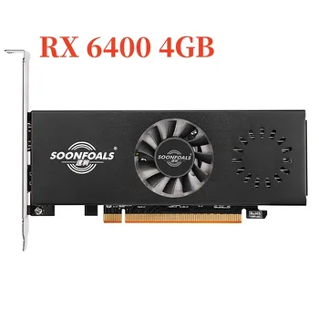SOONFOALS Radeon RX 6400 RX6400 Gráficos de Cartão de 4G de 16 Gbps de 4GB GDDR6 de 64 bits 6nm Suporte AMD CPU Intel Jogos