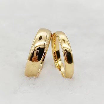 Simples 6mm 4mm Anéis de Casamento do Amante Artesanal de Alta Qualidade Jóia de Ouro Casais de Casamento do Tungstênio Anel de Dedo
