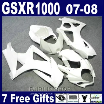Superior-venda de alta qualidade carenagens Para Suzuki GSXR 1000 07 08 branco kit de carenagem GSXR1000 2007 2008 PG34