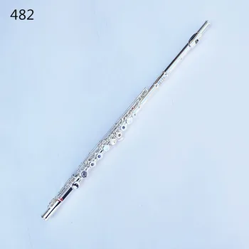 Top flauta 16 Furos Banhado a Prata Transversal Flauta obturador C Chave com chave E instrumento musical