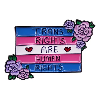Trans São Os Direitos Humanos Esmalte Pin De Lapela Recolher O Crachá De Jóias Adornam Mochila, Chapéu De Colarinho Broches