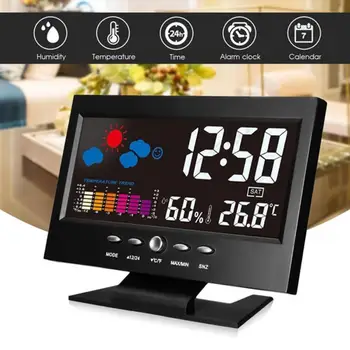 USB Inteligente Display Digital Estação Meteorológica Despertador Calendário Relógio/Termômetro sem Fio de Temperatura e Umidade Medidor Medidor Medidor de