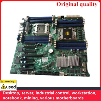 Usado Para Supermicro X9DRH-7F placas-mãe C602 LGA 2011 DDR3 ECC 512G estação de trabalho do Servidor placa-mãe PCI-E3.0 SATA3 USB3.0