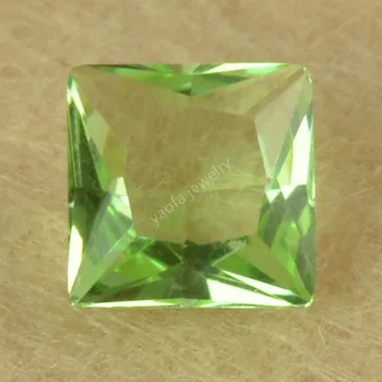 Venda 2x2~12x12mm Maçã Verde Cor de Pedra de Vidro de Forma Quadrada, Princesa da Corte de Gemas Sintéticas, Solto de Contas de Vidro Para Fazer Jóias