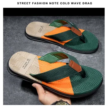 Verão Clipe de dedo do pé de Chinelos Para os Homens Não-Deslizamento da Desgaste-Resistência Sapatos de Praia Para fazer Compras