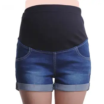 Verão as mulheres grávidas Jeans, shorts Confortáveis fora o desgaste grávida Macio volta calças do estiramento Tudo jogo de Moda aternity vestido