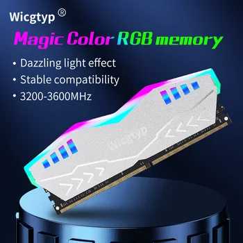 Wicgtyp RGB de Memória Ram DDR4 32gb 16GB 3200mhz 8GB 2666Mhz Memoria DDR4 o dissipador de Calor de Dupla Canal de memória ram ddr4 para o ambiente de Trabalho do Computador AMD