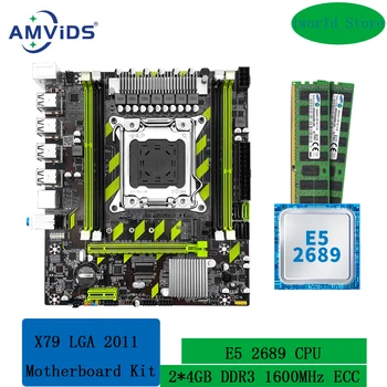 X79 LGA 2011 XEON da intel X79 Kit placa Mãe com processador Intel E5 2689 CPU e 2*4GB DDR3 1600MHz RECC Combinação de Memória de Conjunto de M. 2 NVME USB