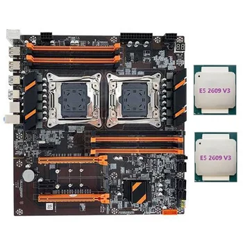 X99 CPU Dual placa-Mãe Suporte LGA2011-3 Suporte de CPU DDR4 Memória ECC Desktop Motherboard+2XE5 2609 V3 CPU