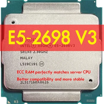 Xeon E5-2698 v3 E5 2698v3 E5 2698 v3 2.3 GHz Dezesseis núcleos da CPU do Processador LGA 2011 HUANANZHI X99 F8 placa Mãe Para Intel