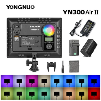 YONGNUO YN300AIR II RGB Câmara de LED Luz de Vídeo,a Bateria Opcional com Kit de Carregador de Fotografia Light + adaptador da C.A.