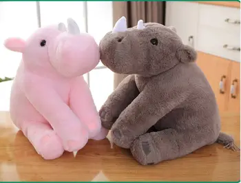 adorável dos desenhos animados rinoceronte brinquedo de pelúcia macia boneca brinquedo de criança jogar travesseiro de presente de aniversário s2540