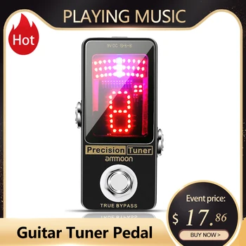 ammoon Precisão Cromática Guitar Tuner do Pedal de Efeitos de Guitarra Pedal Display de LED de Full Metal Shell com True Bypass para Guitarra Baixo