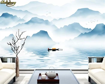 beibehang Personalizados em 3d papel de parede mural abstrato artística humor tinta azul paisagem de fundo de parede decorativo pintura a papel de pared