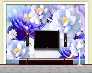 beibehang papel de parede 3d Personalizado, papel de Parede Floral 3D Quarto Mural Azul Demônio Ji PLANO de Fundo de papel de parede para parede na rola