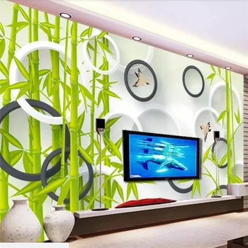 beibehang papel de parede Personalizado 3d foto mural de bambu verde 3D círculo sala de estar, quarto PLANO de fundo do papel de parede 3d papel de parede