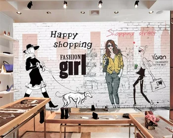 beibehang papel de parede behang Decorativa mural de moda, beleza shopping loja de roupas foto de papel de parede na parede do fundo do papel de parede 3 d