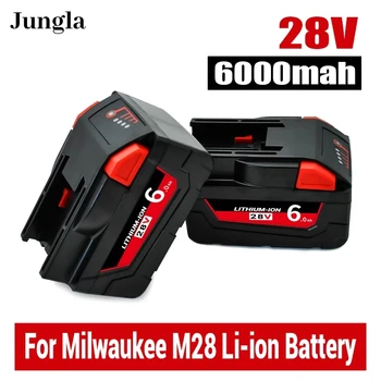 nova marca de 28 6.0 Ah Para Milwaukee M28 bateria do Li-Íon Bateria de Substituição Para Milwaukee 28V M28 48-11-2830 0730-20 Ferramenta bateria