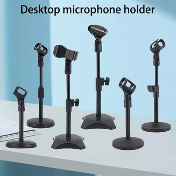 Área de trabalho do Microfone Pesado Stand Haste de Metal do Disco Elevador Multifuncional de Rede ao Vivo à prova de Choque do Microfone de Braço Clipe de Mic